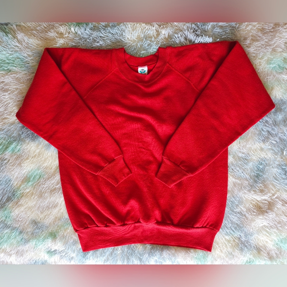 JE Morgan Vintage 80s Red Pullover Long Sleeve Sweatshirt
